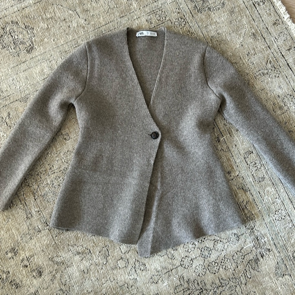 Zara peplum sweater jacket